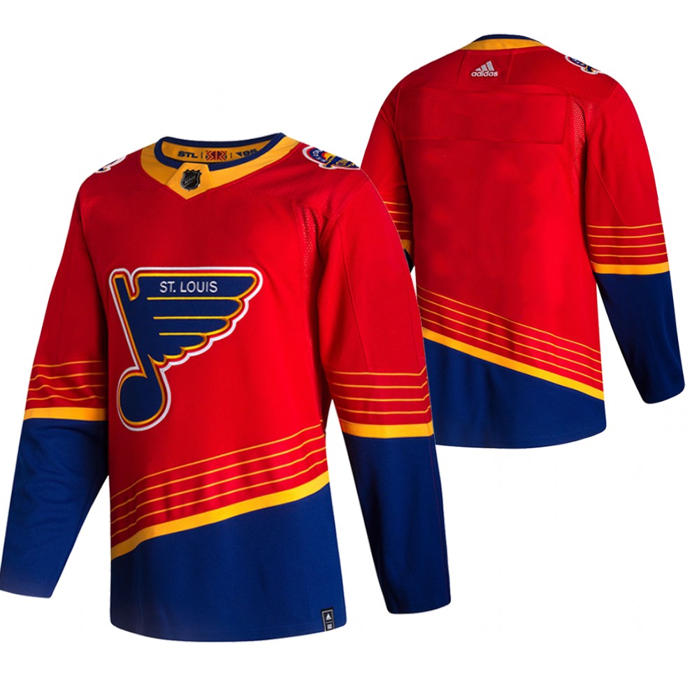 2021 Adidias St. Louis Blues Blank Red Men  Reverse Retro Alternate NHL Jersey